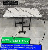 Nine 70x110 Cm Katlanır Masa Mermer Desenli